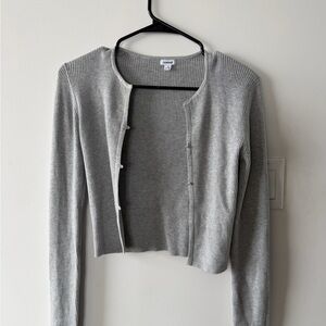 Garage Gray Ribbed Knit Top